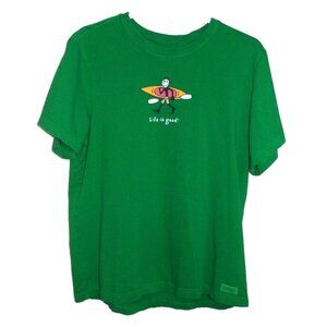 LIFE IS GOOD green short sleeve Crusher T-Shirt 100% cotton men's size L